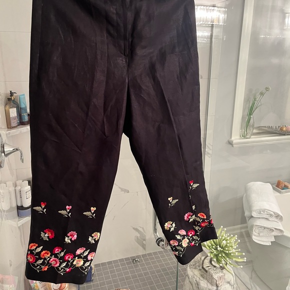Larry Levine sport stretch embroidered summer pants, size 10 - Picture 7 of 17